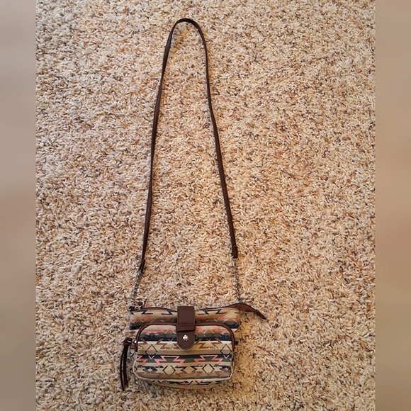 💥SALE💥AZTEC Pattern Cross Body Purse, Brown, Pink, Beige, Cream, Black - Picture 7 of 8